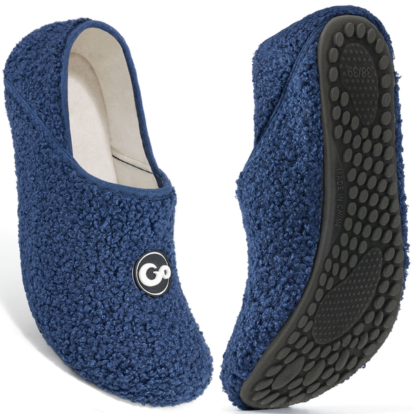 Ecetana Women's Men's Slippers Slip On Travel Unisex Fuzzy Fluffy Lining Socks House Shoes