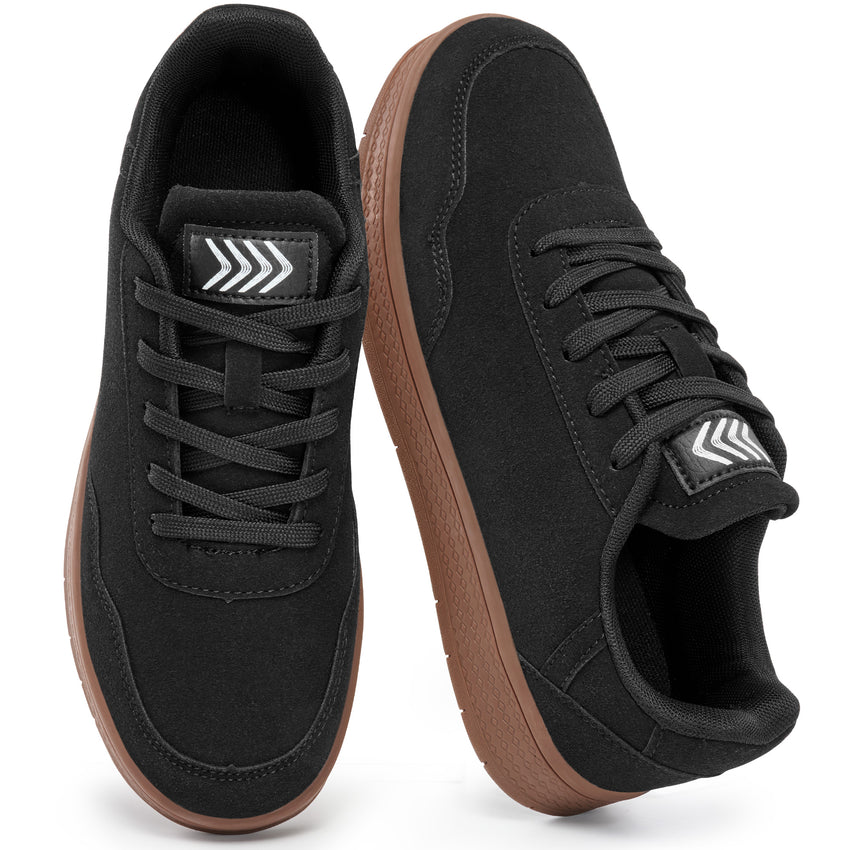 Ecetana Sneakers for Women Suede Low-Top Shoes Casual Lace-Up Walking Shoes with Non-Slip