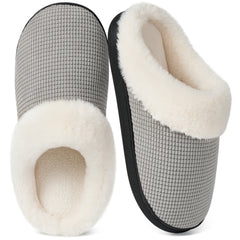 Ecetana House Slippers for Women with Memory Foam Soft Warm Fuzzy Slippers Slip-on Indoor Outdoor