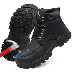 Decould sylf Men's Waterproof Steel Toe Safety Work Boots: Non Slip Puncture Resistant for Industrial Construction