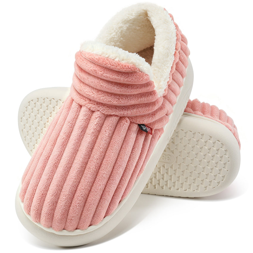 Ecetana Womens Fuzzy Slippers Warm Memory Foam Comfy House Slippers Anti-Slip Indoor Outdoor Gifts for Women