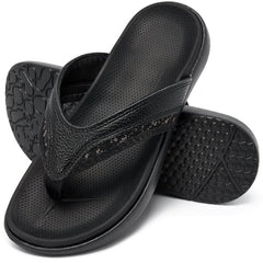 MeMoride Men's Flip-Flops Cushioned Arch Support Non-Slip Thong Sandals for Beach Pool Indoor Outdoor