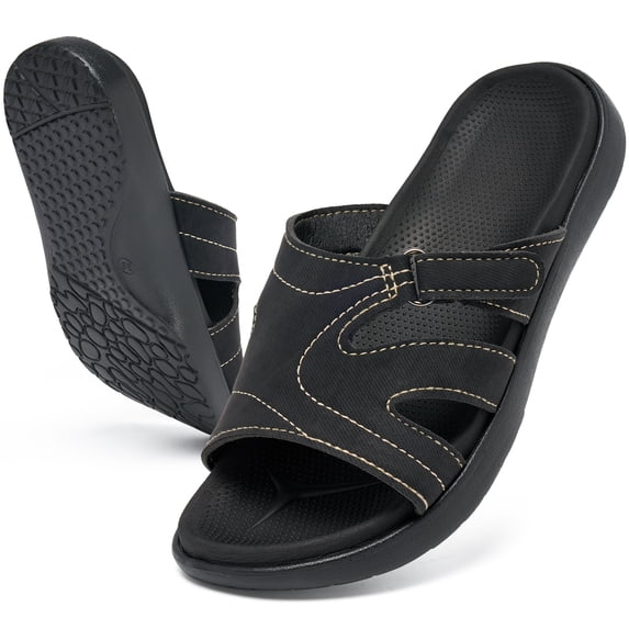 Ecetana Womens Slide Sandals Athletic Yoga Mat Sandals Slip On Thick Cushion Slippers Sandals Indoor Outdoor