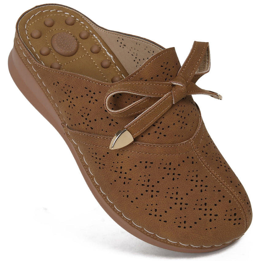 Ecetana Mules for Women Comfortable Closed Toe Women Wedge Sandals Slip On Shoes
