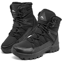 Ecetana Men's Snow Boots Faux Fur Warm Snow Boots Lightweight Anti-slip Waterproof Winter Boots