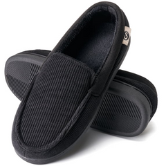 MeMoride Men's Moccasin Slippers Memory Foam House Shoes Indoor Outdoor Warm Loafer Slippers