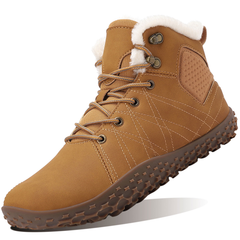 Ecetana Mens Wide Toe Snow Boots Lightweight Waterproof Winter Boots Fuax Fur Lined Anti-slip Cold Weather Shoes