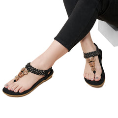 Womens Sandals Clip toe Rhinestone Summer Flat sandal