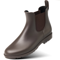 Ecetana Women's Short Rain Boots Waterproof Chelsea Boots Ankle Garden Shoes for Ladies Non Slip Outdoor Work Booties