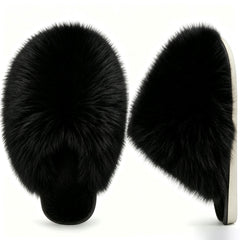 Ecetana Women's Furry Slippers Comfy Memory Foam Fuzzy Fluffy Slippers Non-slip Indoor House Shoes