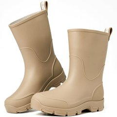 Ecetana Women's Waterproof Rain Boots Wide Mid Calf Comfortable Rubber Shoes Lightweight Anti-slipping Rain Footwear for Outdoor Garden Farm Work