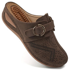 Ecetana Mules for Women Comfortable Closed Toe Women Wedge Sandals Slip On Shoes