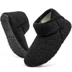 Ecetana Bootie Slippers for Women Furry Warm Slippers Sock Shoes Cozy Hook-Loop House Slippers
