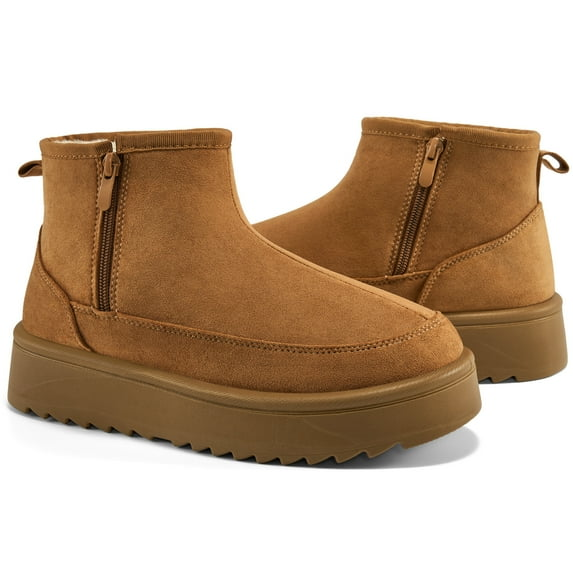 Ecetana Snow Boots for Women Winter Warm Ankle Boots Cozy Short Bootie With Side Zipper