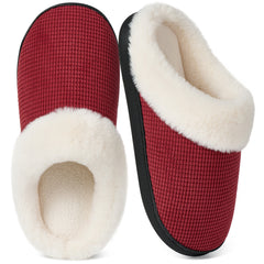 Ecetana House Slippers for Women with Memory Foam Soft Warm Fuzzy Slippers Slip-on Indoor Outdoor