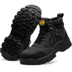 MeMoride Men's Steel Toe Boots Anti-slip Comfort Work Safety Shoes for Building Industrial