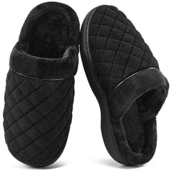 Ecetana Womens House Slippers Memory Foam Fuzzy Slippers Non-Slip Warm Indoor Bedroom Slippers