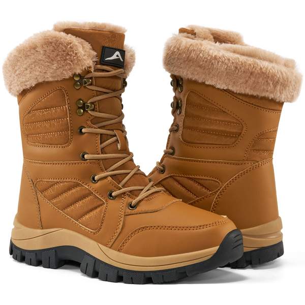 Ecetana Snow Boots for Women Faux Fur Cozy Warm Winter Boots Waterproof Outdoor Shoes for Walking Hiking