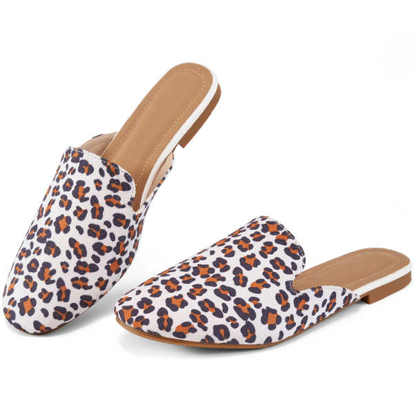 Ecetana Mules for Women Backless Flat Slides Shoes Ladies Slip-on Loafers