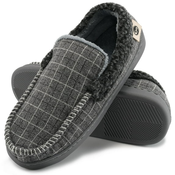 Ecetana Mens Slippers Memory Foam Loafer Slippes for Men Indoor Outdoor Slip On House Shoes