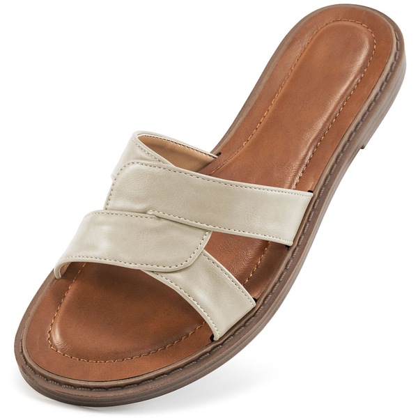Ecetana Sandals for Women Slide Sandals Open Toe Flat Dress Sandals Indoor Outdoor Summer Slippers