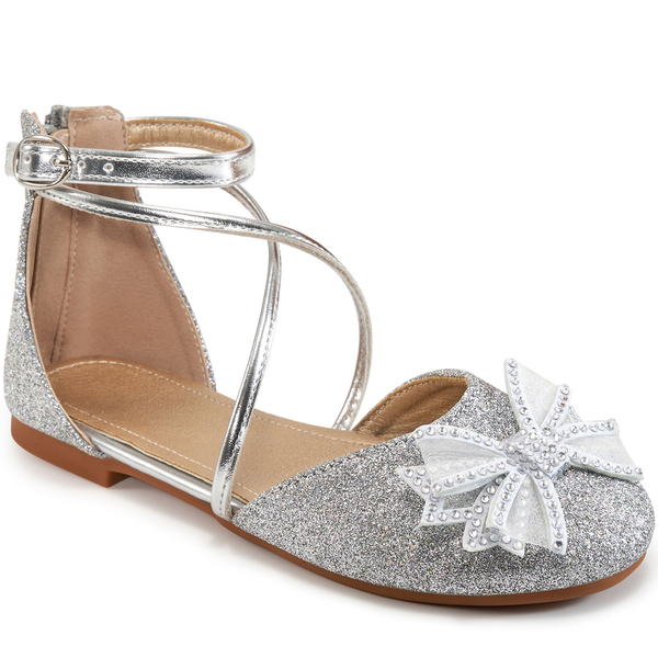 Ecetana Girls Dress Shoes Ballerina Flats for Wedding Party Bow Comfort Dressy Flat Shoes