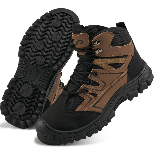 MeMoride Steel Toe Boots for Men Safety Work Shoes Comfort Mens Industrial Construction Boots