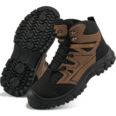 MeMoride Steel Toe Boots for Men Safety Work Shoes Comfort Mens Industrial Construction Boots