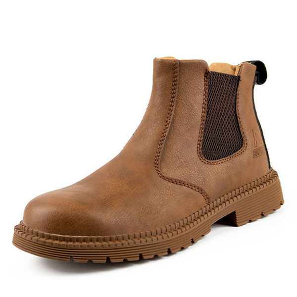 Ecetana Men's Work Boots Waterproof Wear-Resistant Steel Toe Safety Protective Shoes