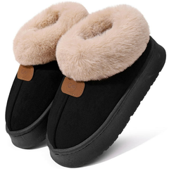 Ecetana Women's Bootie Slippers Memory Foam Furry Slipper Non-slip House Shoes with Fluffy Collar