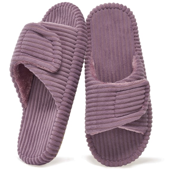 Ecetana Open Toe House Slippers for Women Memory Foam Bedroom Slippers Cozy Indoor House Shoes