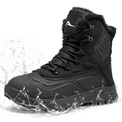 Ecetana Men's Waterproof Hiking Snow Boots Non-Slip Warm Ankle Boots for Trekking