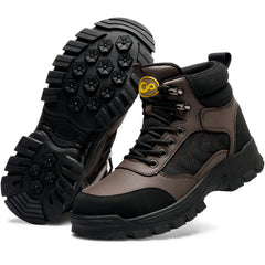 MeMoride Men's Steel Toe Boots Anti-slip Comfort Work Safety Shoes for Building Industrial