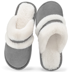 Ecetana Cozy Slippers for Women Indoor and Outdoor Fuzzy House Shoes with Memory Foam