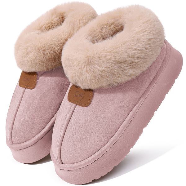Ecetana Women's Bootie Slippers Memory Foam Furry Slipper Non-slip House Shoes with Fluffy Collar