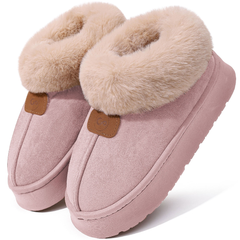 Ecetana Women's Bootie Slippers Memory Foam Furry Slipper Non-slip House Shoes with Fluffy Collar