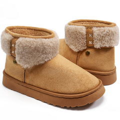 Ecetana Women's Fleece Slippers Suede Warm Winter House Shoes Non Slip Outdoor Slippers for Women