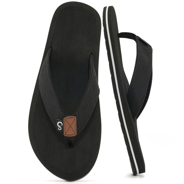 Ecetana Men's Flip Flops Beach Thong Sandals Comfortable Outdoor Slippers