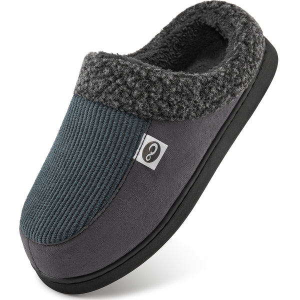 Ablanczoom Mens Slippers: House Shoes Memory Foam Non-Slip Fuzzy Faux Fur Indoor Outdoor Winter Slippers for Men