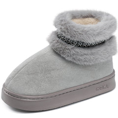 Ecetana Women's Bootie Slippers Warm Memory Foam Indoor Outdoor Non-Slip Plush House Slippers