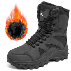 MeMoride Men's Winter Snow Boots Water Non Slip Warm Outdoor Boots Lightweight Comfortable Durable Hiking Shoes