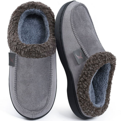 Ecetana House Slippers for Men Memory Foam Fuzzy Slippers Non Slip House Shoes for Men Indoor/Outdoor