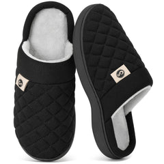 Ecetana Men's Slippers Comfort Warm House Shoes Non-Slip Indoor Fuzzy Slippers for Fall Winter