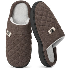 Ecetana Men's Slippers Comfort Warm House Shoes Non-Slip Indoor Fuzzy Slippers for Fall Winter