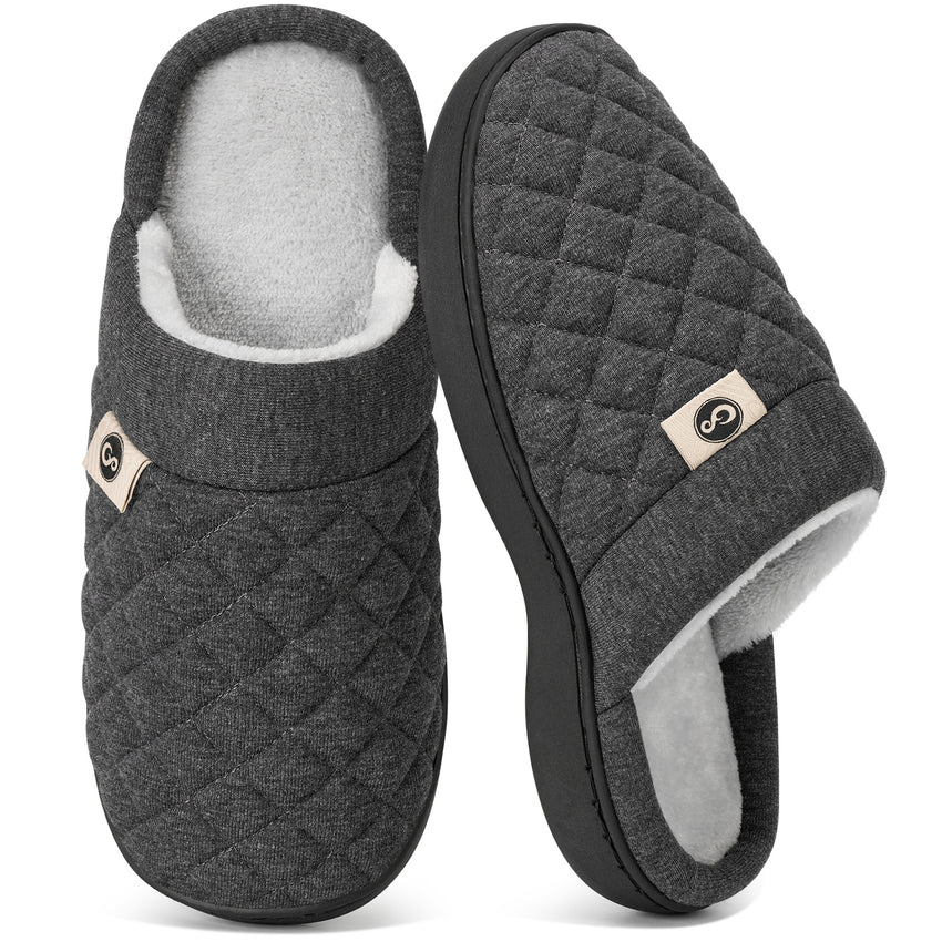 Ecetana Men's Slippers Comfort Warm House Shoes Non-Slip Indoor Fuzzy Slippers for Fall Winter