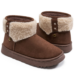Ecetana Women's Fleece Slippers Suede Warm Winter House Shoes Non Slip Outdoor Slippers for Women