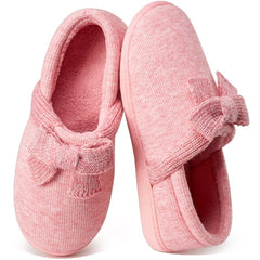 Ecetana Women's House Slippers Non‑Slip Closed Back Slippers Soft Knit Warm Indoor Outdoor Slippers
