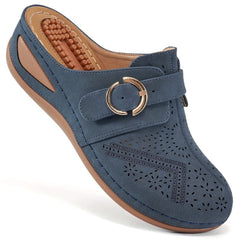 Ecetana Mules for Women Comfortable Closed Toe Women Wedge Sandals Slip On Shoes