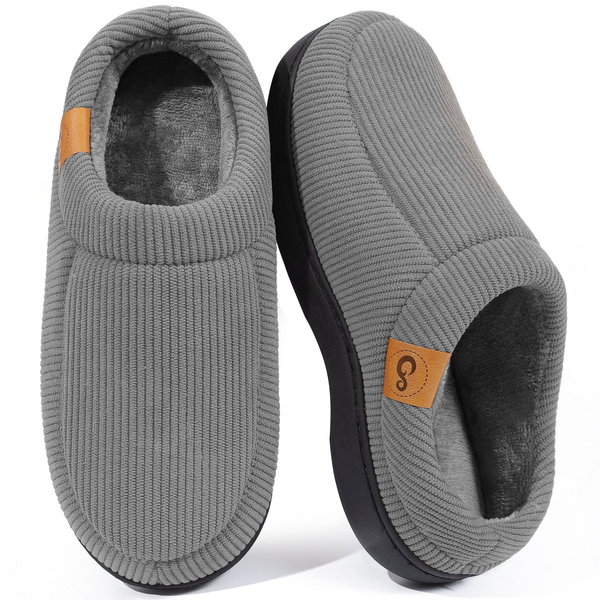 Ecetana Men's Moccasin Slippers Comfy Soft Slip-on Memory Foam Indoor House Shoes