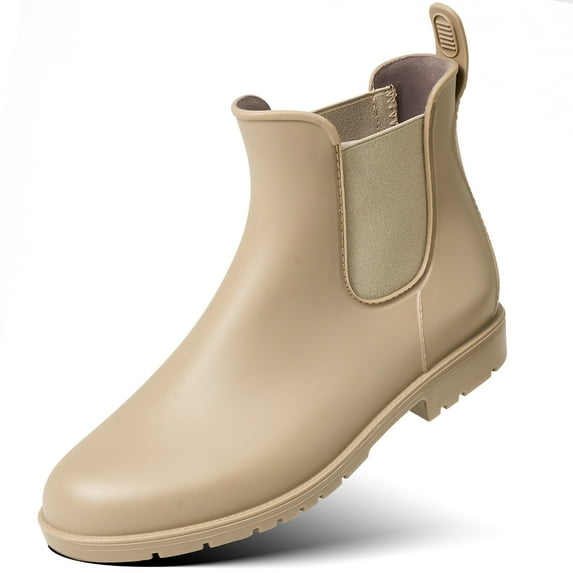 Ecetana Women's Short Rain Boots Waterproof Chelsea Boots Ankle Garden Shoes for Ladies Non Slip Outdoor Work Booties